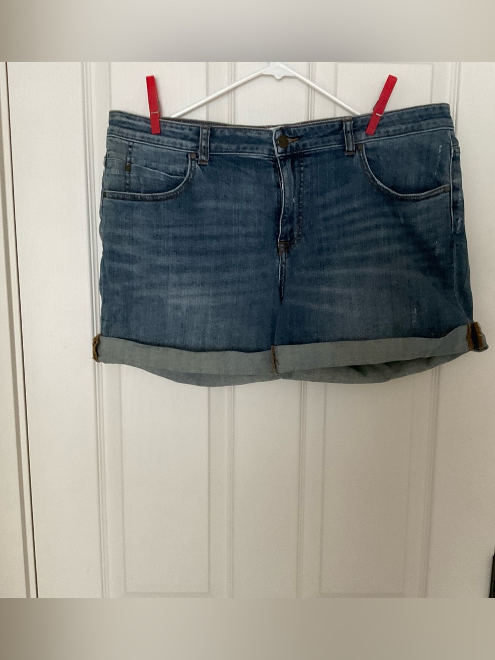 Classic Blue Denim Rolled Hem Shorts